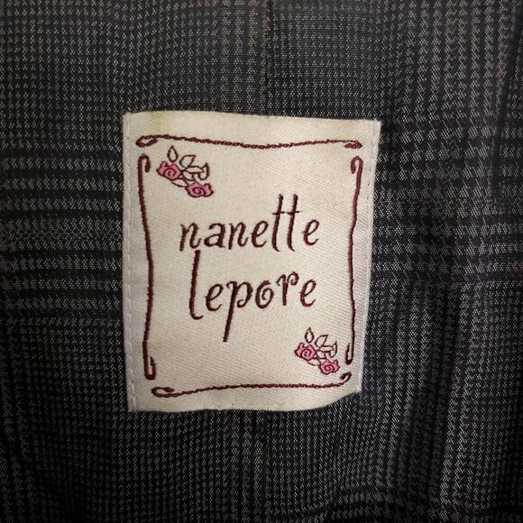 Nanette Lepore Coat Womens Small One Button Tie Waist Belted Thick Collar - Picture 7 of 11